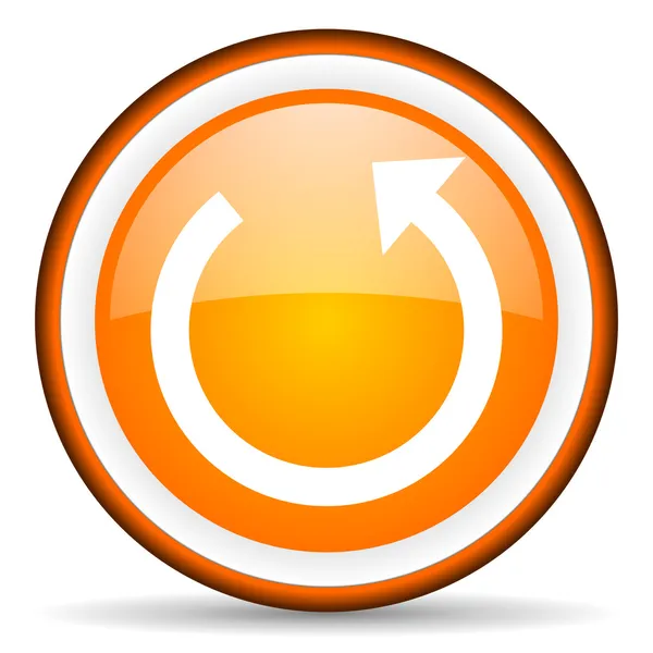 Girar ícone brilhante laranja no fundo branco — Fotografia de Stock