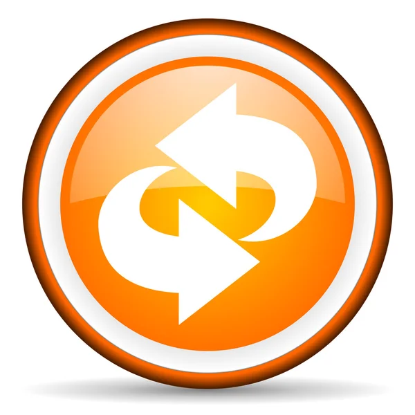 Rotate orange glossy icon on white background — Stock Photo, Image