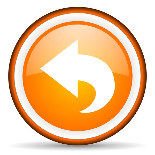 Back orange glossy icon on white background — Stock Photo, Image