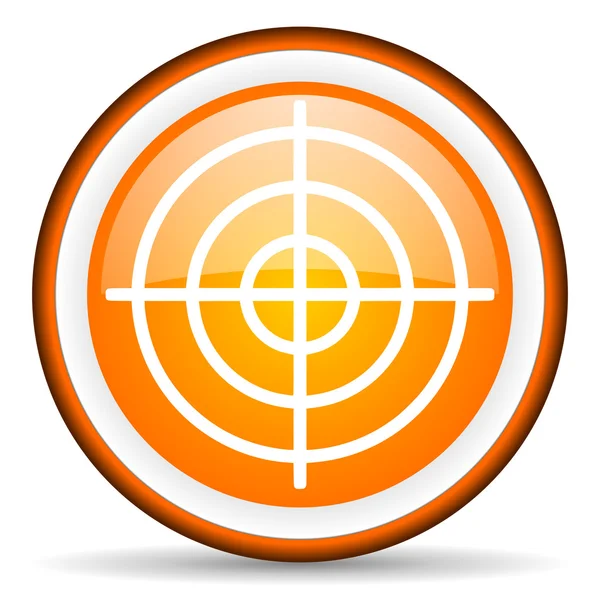 Target orange glossy icon on white background — Stock Photo, Image