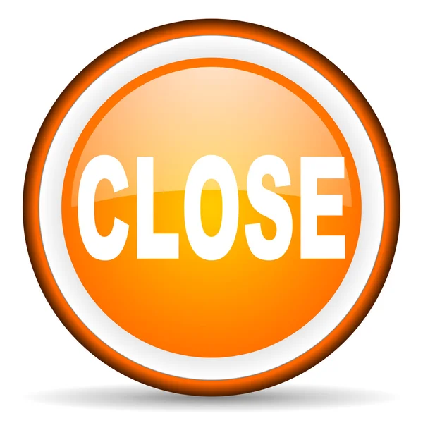 Close orange glossy icon on white background — Stock Photo, Image