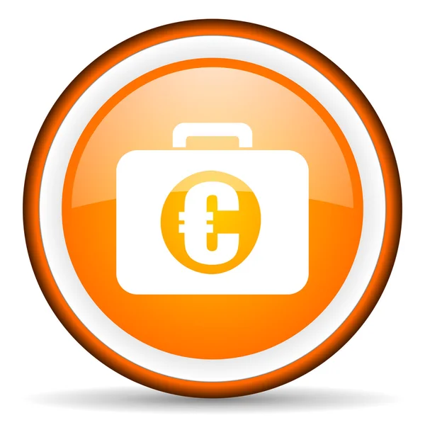 Financial orange glossy icon on white background — Stock Photo, Image