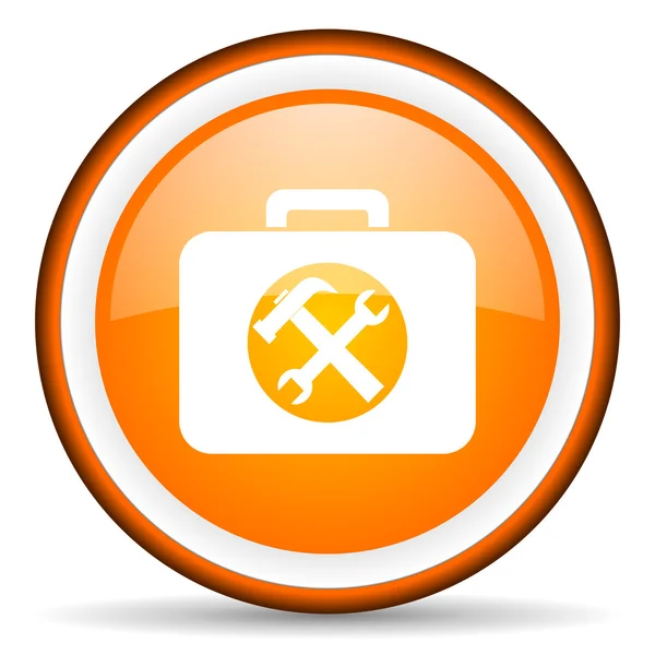 Toolkit orange glossy icon on white background — Stock Photo, Image