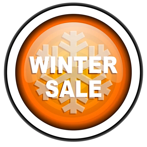 Winter sale orange glossy icon isolated on white background — Stock Photo, Image