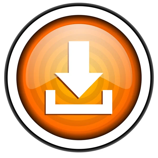 Pobierz ikona na białym tle pomarańczowy — Zdjęcie stockowe