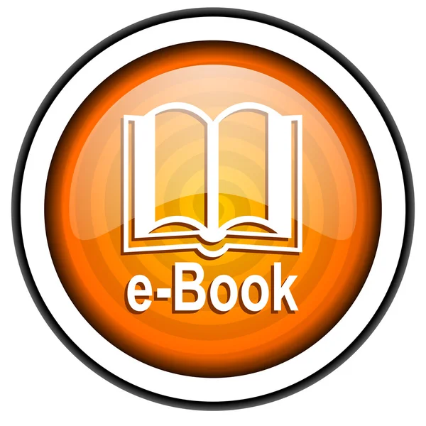 E-book orange glossy icon isolated on white background — Stock Photo, Image