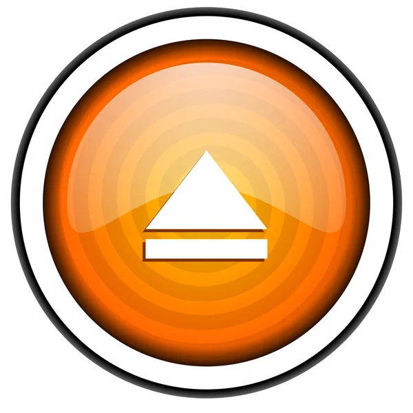 Ejetar ícone laranja brilhante isolado no fundo branco — Fotografia de Stock