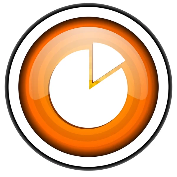 Diagram narancsszínű fényes ikon elszigetelt fehér background — Stock Fotó