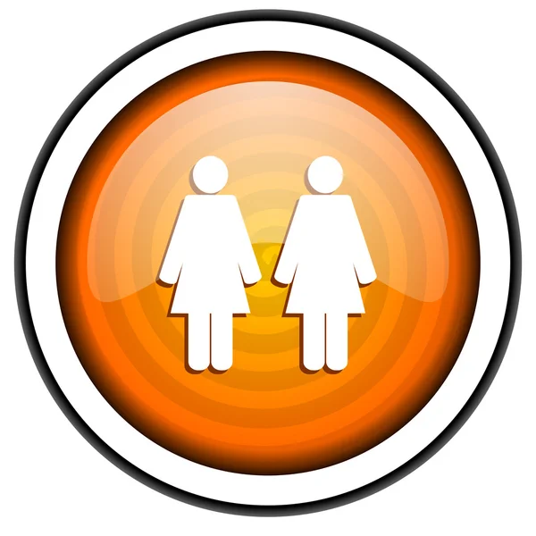 Couple icône brillante orange isolé sur fond blanc — Photo