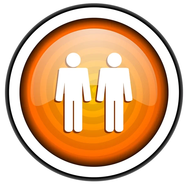 Пара оранжевый глянцевый значок на белом фоне — стоковое фото
