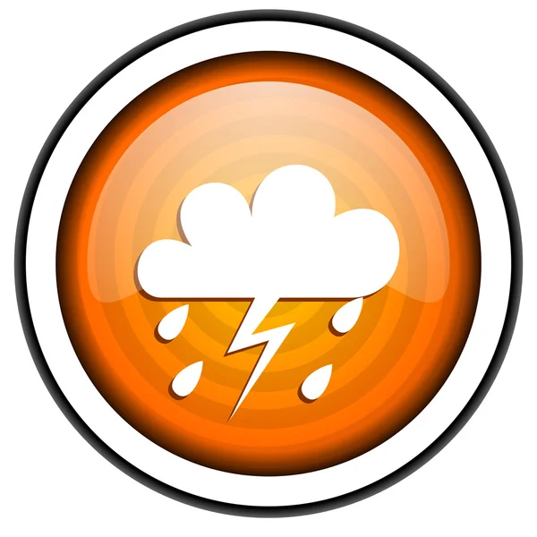 Weather forecast orange glossy icon isolated on white background — Stock Photo, Image