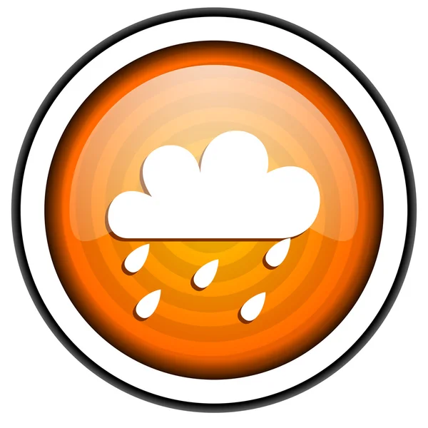 Weather forecast orange glossy icon isolated on white background — Stock Photo, Image