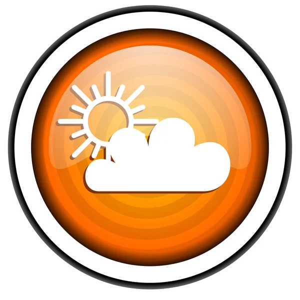 Weather forecast orange glossy icon isolated on white background — Stock Photo, Image