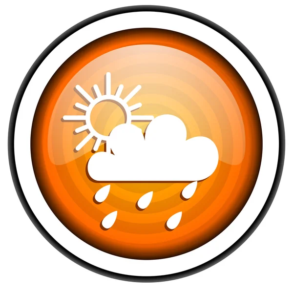 Weather forecast orange glossy icon isolated on white background — Stock Photo, Image