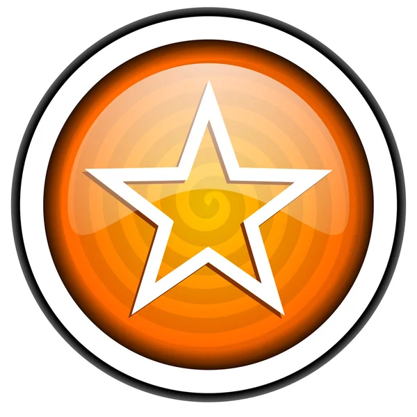 Star orange glossy icon isolated on white background — Stock Photo, Image