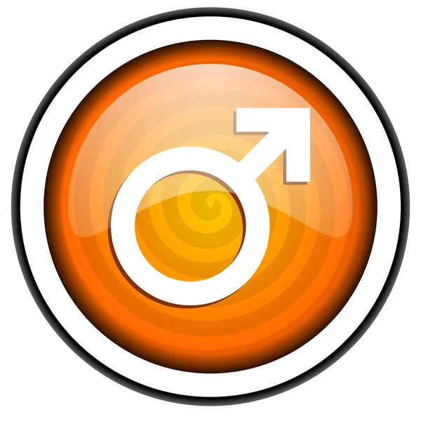 Geslacht Oranje glanzende pictogram geïsoleerd op witte achtergrond — Stockfoto