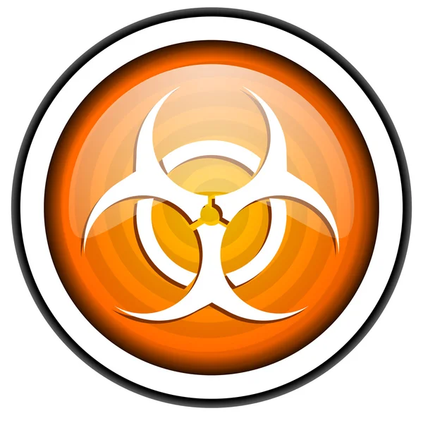 Virus naranja icono brillante aislado sobre fondo blanco —  Fotos de Stock