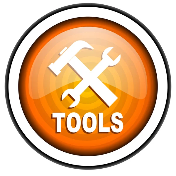 Tools orange glossy icon isolated on white background — Stock Photo, Image