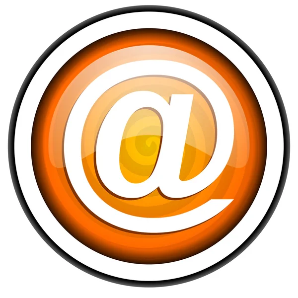 Oranje glossy pictogram geïsoleerd op witte achtergrond — Stockfoto