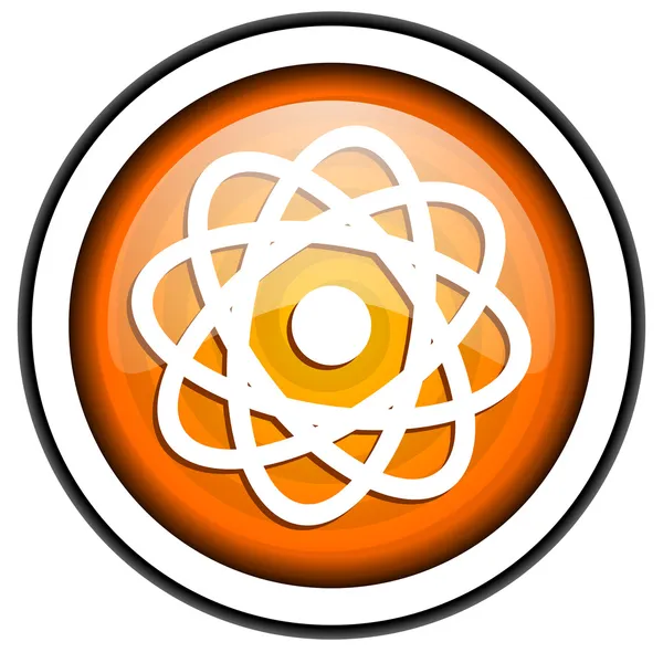 Atom orange glansig ikonen isolerad på vit bakgrund — Stockfoto