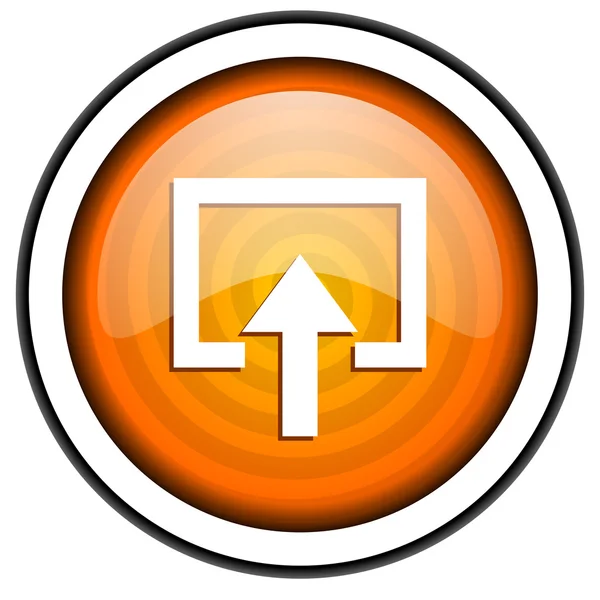 Ange orange glansig ikonen isolerade på vit bakgrund — Stockfoto