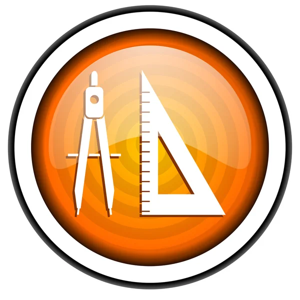E-learning icône orange brillant isolé sur fond blanc — Photo