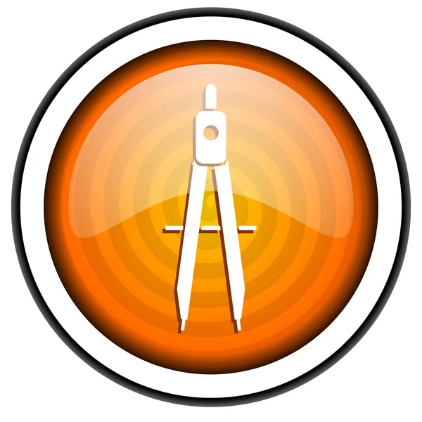 E-learning ikon orange glossy diisolasi pada latar belakang putih — Stok Foto