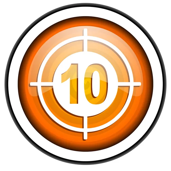 Target orange glossy icon isolated on white background — Stock Photo, Image