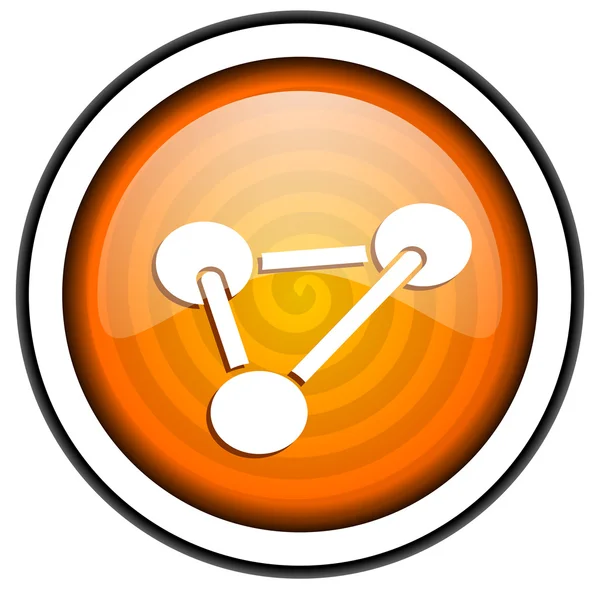 Chimie orange icône brillante isolé sur fond blanc — Photo