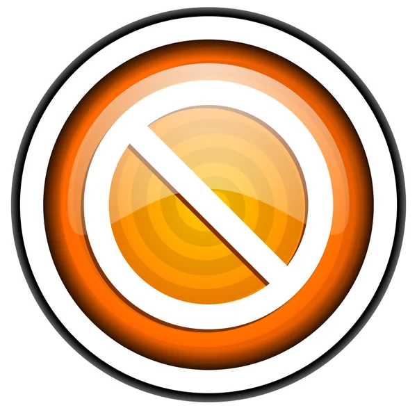 Hozzáférés megtagadva a narancsszínű fényes ikon elszigetelt fehér background — Stock Fotó
