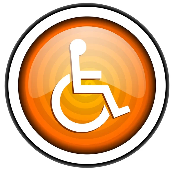 Accessibility orange glossy icon isolated on white background — Stock Photo, Image