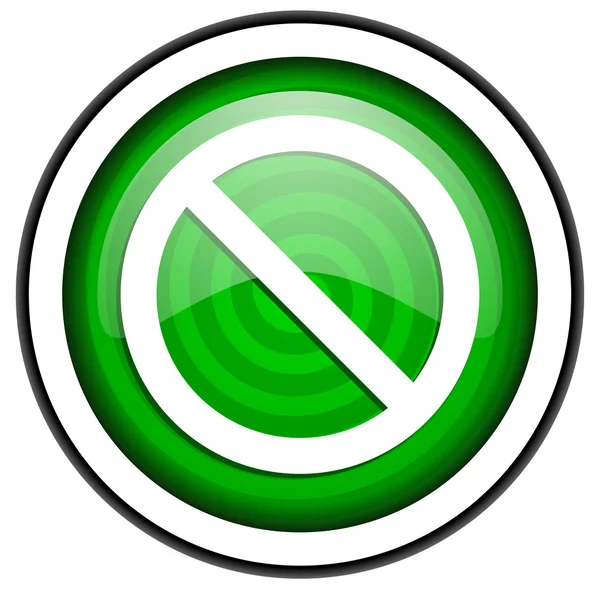 Access denied green glossy icon isolated on white background — Stock Photo, Image