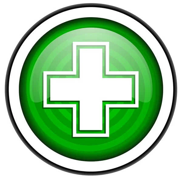 Apotheek groene glanzende pictogram geïsoleerd op witte achtergrond — Stockfoto