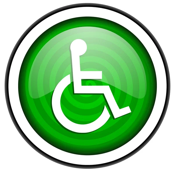 Accessibility green glossy icon isolated on white background — Stock Photo, Image