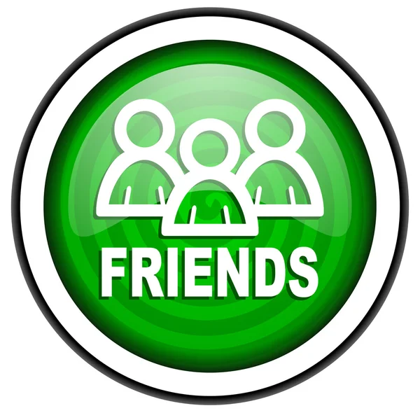 Friends green glossy icon isolated on white background — Stock Photo, Image