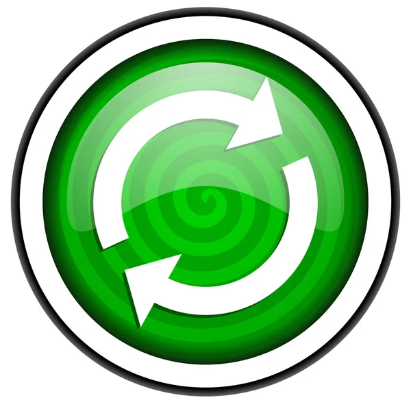 Herladen groen glanzende pictogram geïsoleerd op witte achtergrond — Stockfoto