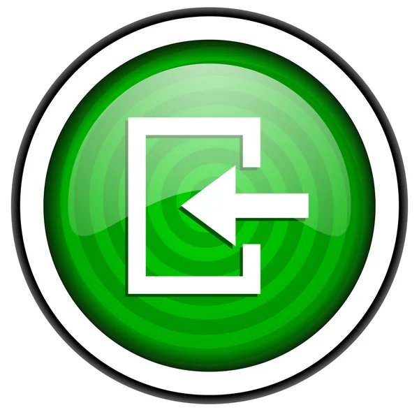Inserire icona lucida verde isolata su sfondo bianco — Foto Stock