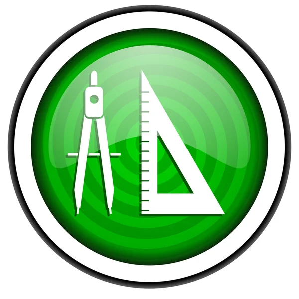 E-learning zelené lesklé ikona izolovaných na bílém pozadí — Stock fotografie