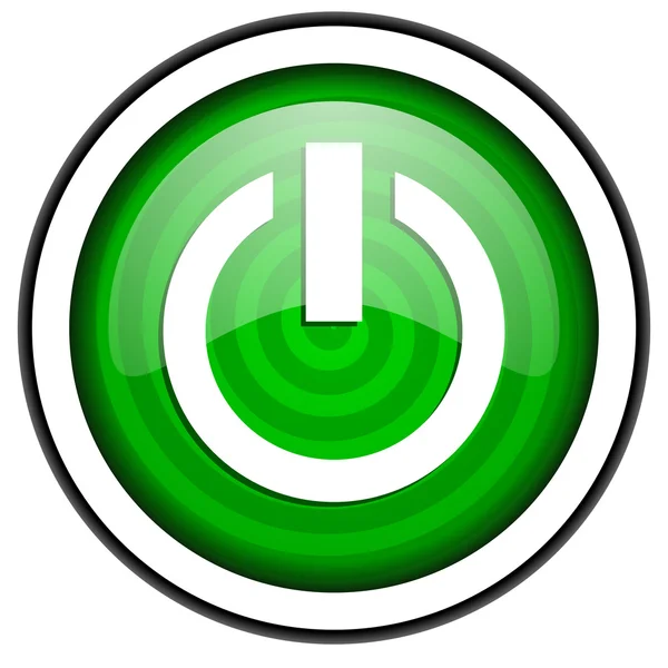 Moc zelené lesklé ikona izolovaných na bílém pozadí — Stock fotografie