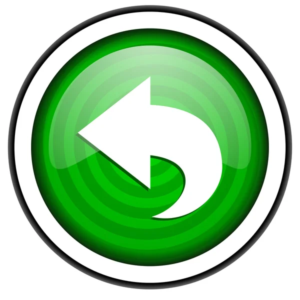 Volta ícone brilhante verde isolado no fundo branco — Fotografia de Stock
