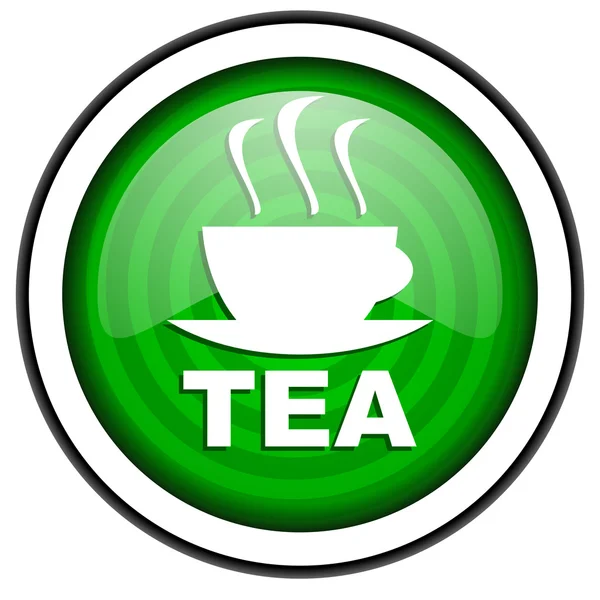 Té verde icono brillante aislado sobre fondo blanco —  Fotos de Stock