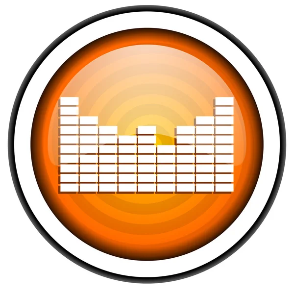 Sound orange glossy icon isolated on white background — Stock Photo, Image