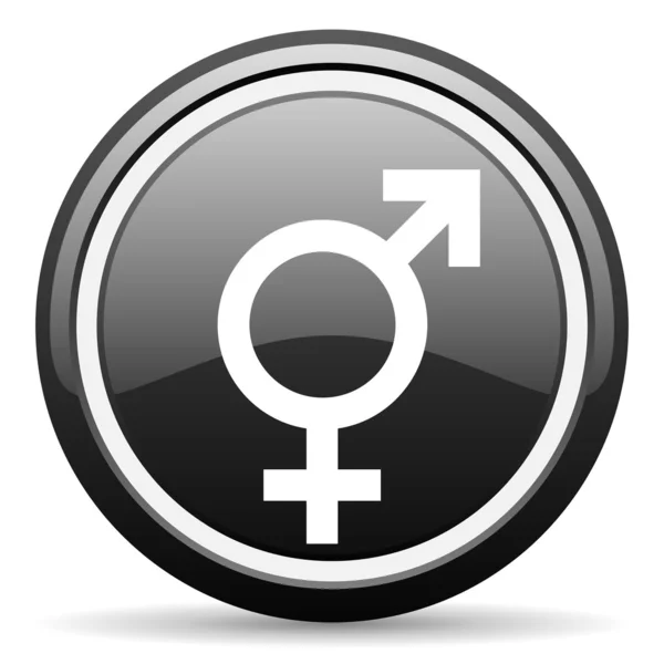 Sex black glossy icon on white background — Stock Photo, Image