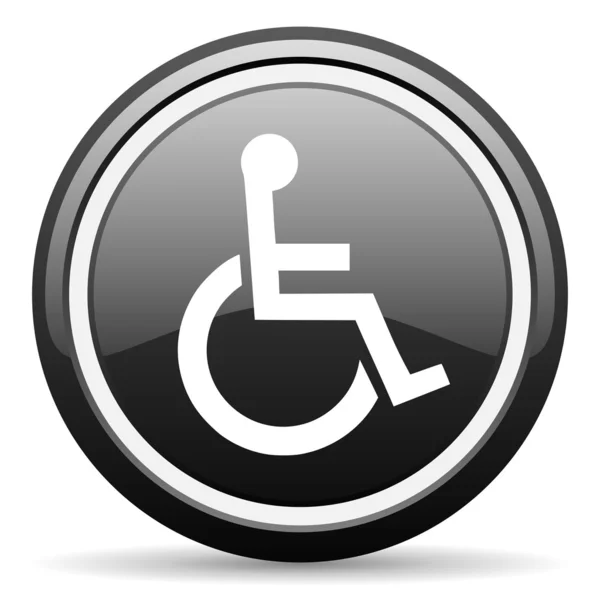 Accessibility black glossy icon on white background — Stock Photo, Image