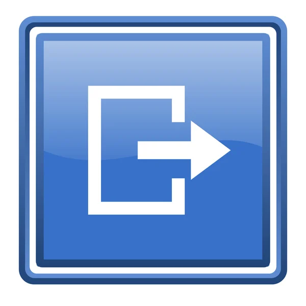 Exit blue glossy square web icon isolated — Stock Photo, Image