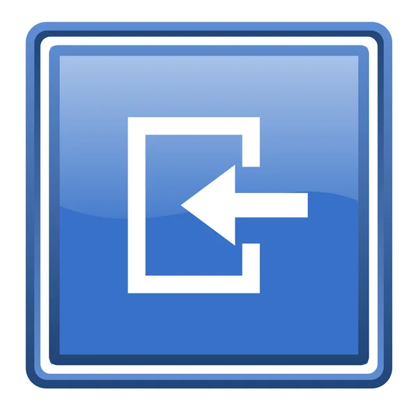 Blaue, quadratische Web-Ikone eingeben — Stockfoto