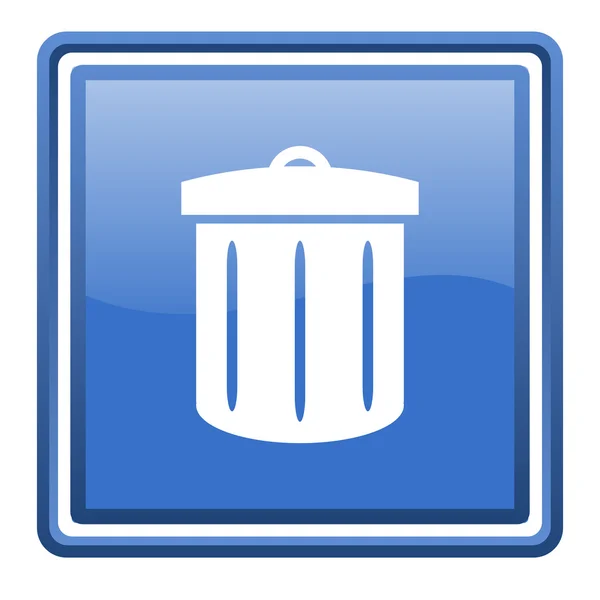 Riciclare blu lucido quadrato icona web isolato — Foto Stock