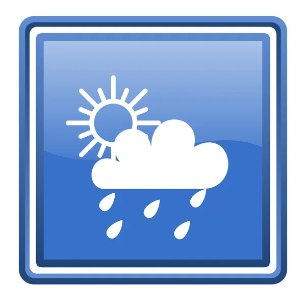 Weather forecast blue glossy square web icon isolated — Stock Photo, Image