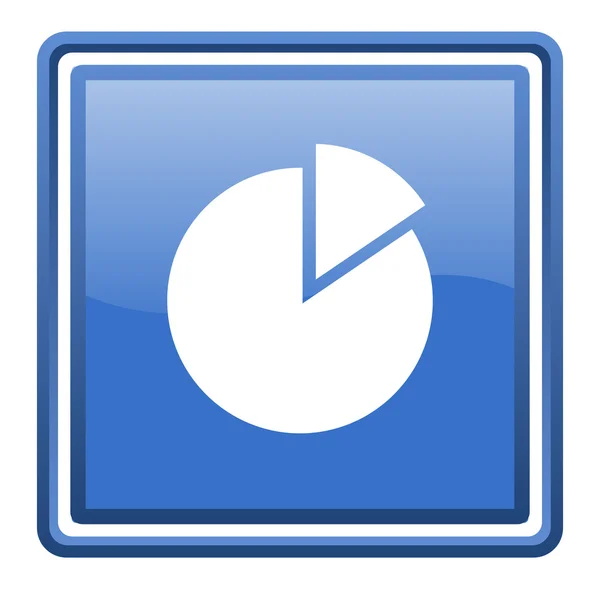 Выделенная иконка синего глянцевого квадрата — стоковое фото