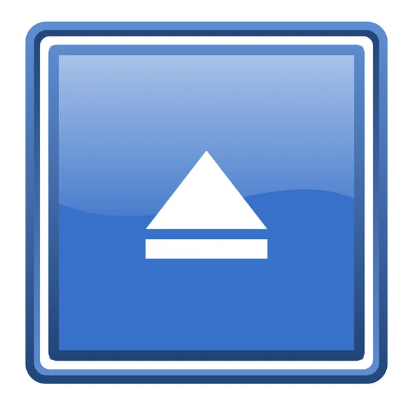 Eject blau glänzend quadratisch Web-Symbol isoliert — Stockfoto